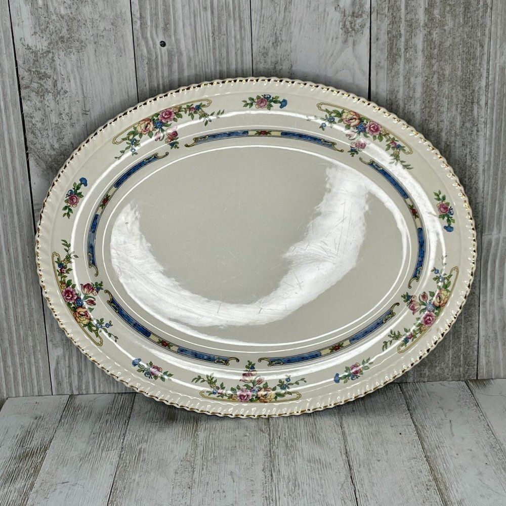 Vintage 12" Oval Serving Platter Eastbourne (Old English) by JOHNSON BROTHERS
